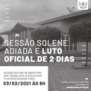 Câmara Municipal de Paulistana decreta luto oficial e adia Sessão Solene de Abertura dos Trabalhos Câmara Municipal de Paulistana decreta luto oficial e adia Sessão Solene de Abertura dos Trabalhos